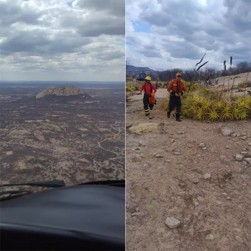 Resgate aéreo salva mulher com pé fraturado na Serra do Ererê após 6 horas