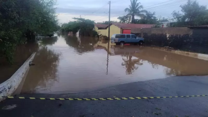 Temporal assusta Capitão Enéas: árvores caem, postes são derrubados e alagamentos tomam a cidade