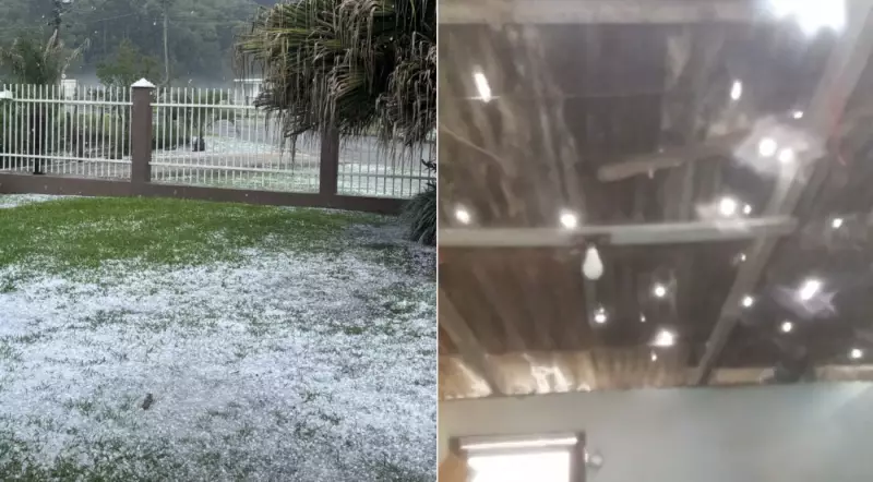 Temporal com granizo atinge Colombo (PR) e afeta 50 imóveis