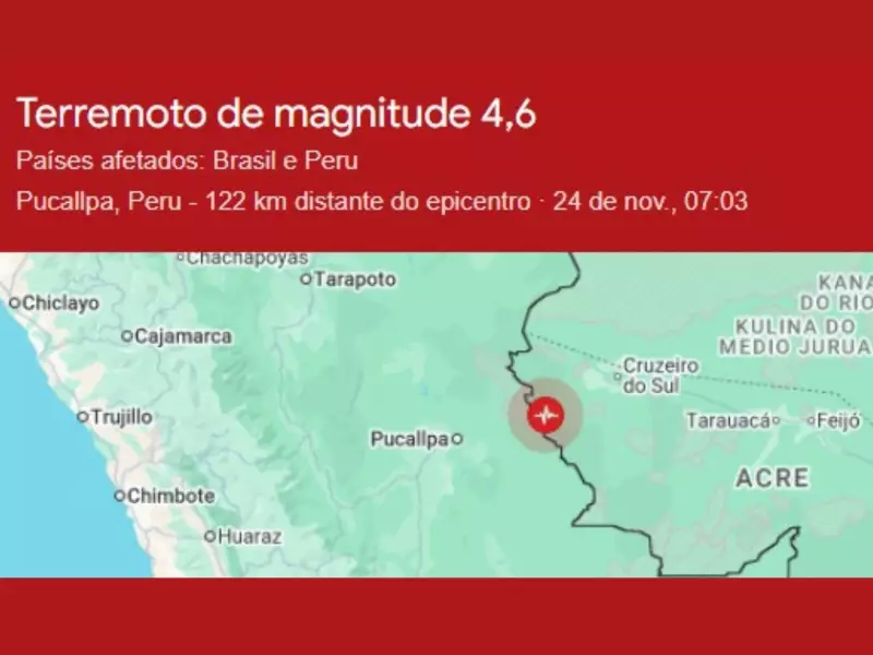 Terremoto de 4,6 graus sacode cidades do Acre; moradores relatam 30s de tremor