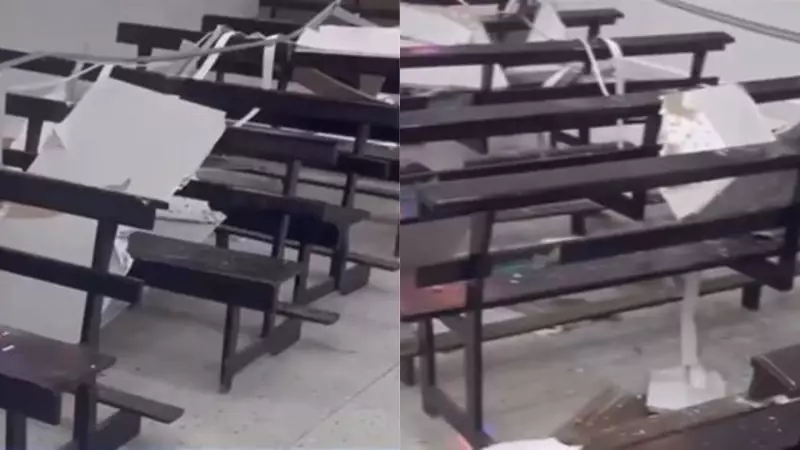 Teto de igreja desaba durante missa em Porangatu e padre passa mal