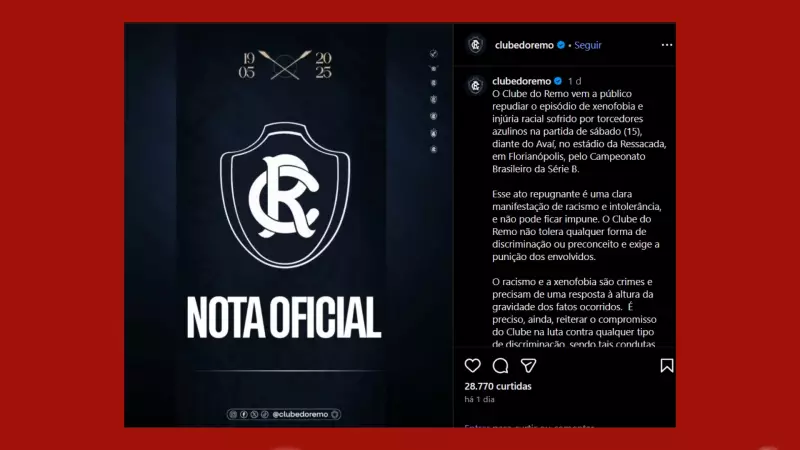 Torcedora do Avaí profere insultos racistas e xenofóbicos contra paraenses