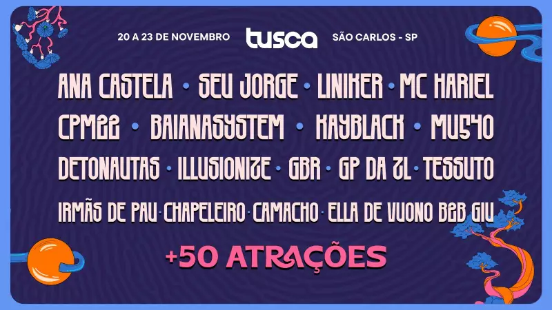 TUSCA 2025: Mais de 50 atrações agitam São Carlos em novembro; confira a programação completa
