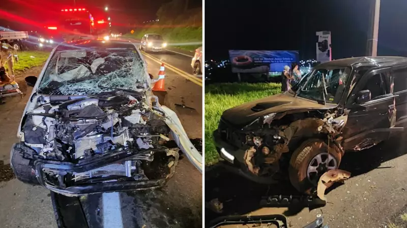 Ultrapassagem proibida na BR-369 causa acidente com 6 feridos no Paraná