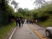 BR-116 interditada por 4h: ventos fortes derrubam árvores na Região Serrana