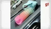 Calor de 37,4°C em Teresina deforma garrafa plástica em carro