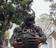 Escultura chinesa na COP30 gera polêmica entre evangélicos