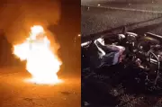 Motociclista morre em colisão com caminhão na PI-115; moto incendiou