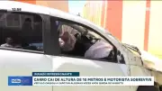 Motorista sobrevive a queda de 10 metros de viaduto com carro