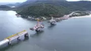 Ponte de Guaratuba atinge 75% das obras: veja imagens exclusivas da nova ligação do litoral paranaense