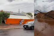 Temporal arrasa Campo Grande: fachada de restaurante desaba e cidade fica em alerta