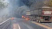 Tragédia na BR-222: Caminhoneiro morre em violento incêndio entre caminhões no Ceará
