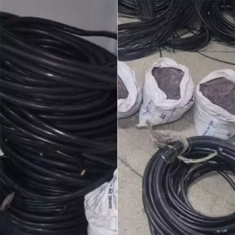 1 tonelada de fios de cobre roubados é apreendida em casa na Grande Natal