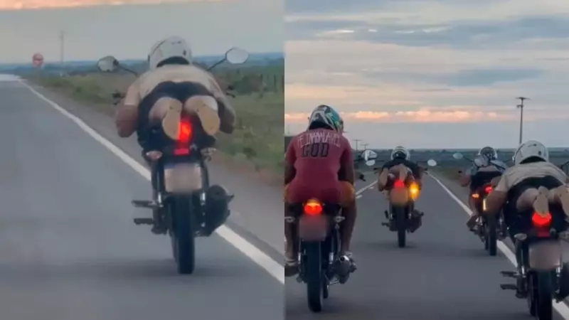 3 motociclistas são flagrados pilotando deitados em rodovia do Piauí