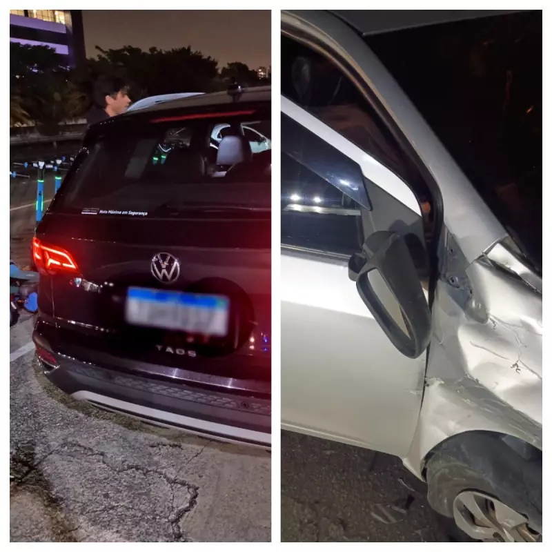 Acidente com Dado Dolabella em SP: motorista de app mostra danos e alega fuga