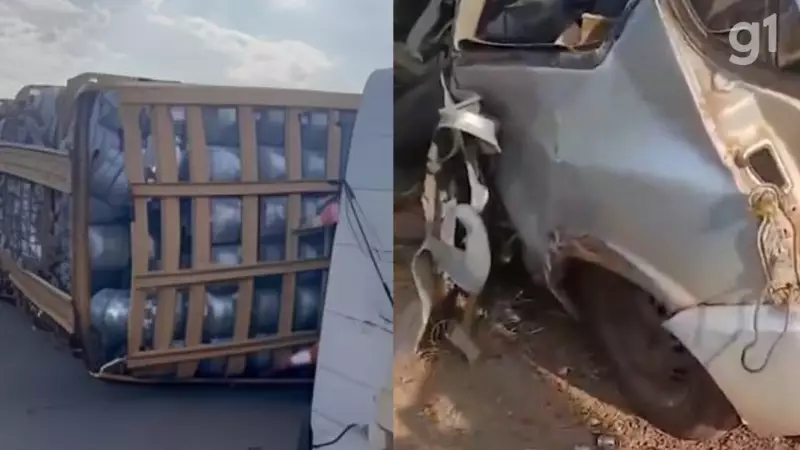 Acidente frontal entre caminhão de gás e carro mata motorista na BR-222, MA