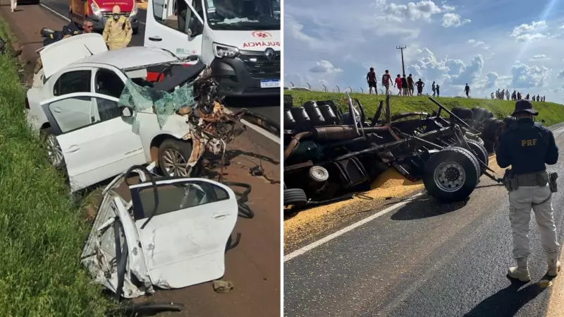 Acidente grave na BR-277 deixa 5 feridos e interditada rodovia por 2 horas
