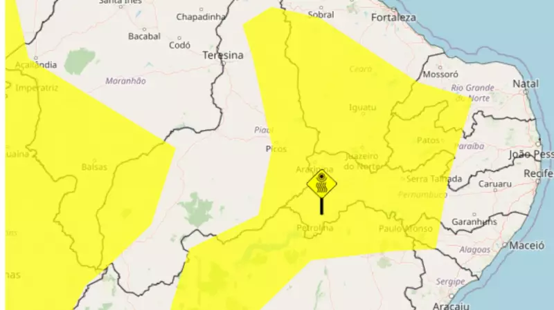 Alerta amarelo do Inmet atinge 39 cidades de Pernambuco com risco de baixa umidade