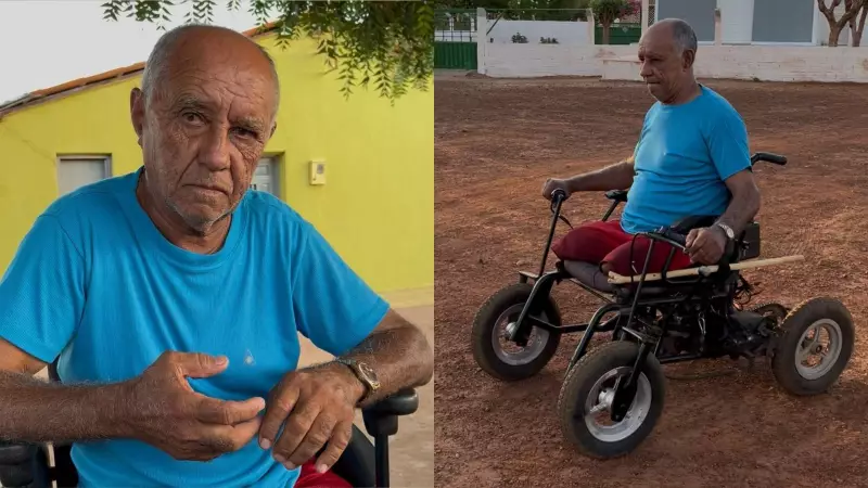 Aposentado do Piauí, com pernas amputadas, busca R$ 13 mil por cadeira motorizada