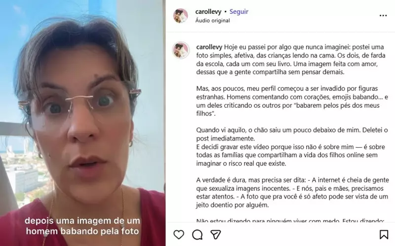 Artista Carol Levy alerta sobre pedofilia após fotos dos filhos na internet