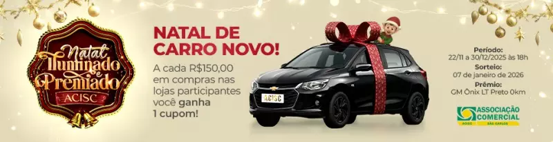Campanha Natal Iluminado ACISC sorteia GM Ônix 0km em São Carlos