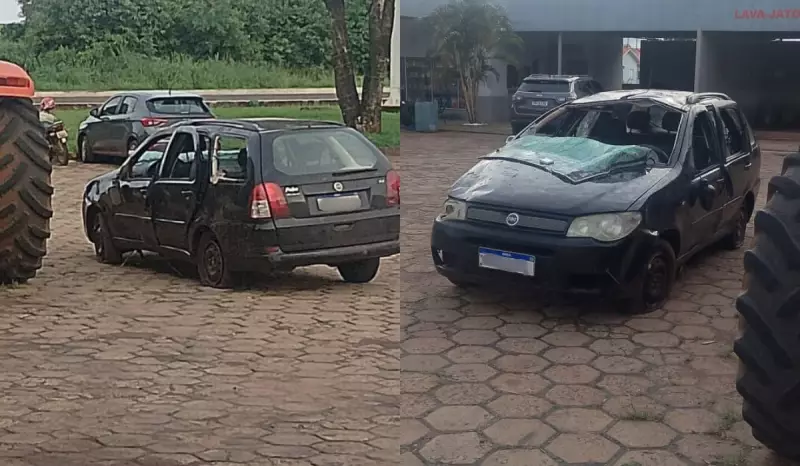 Capotamento em Euclides da Cunha Paulista deixa quatro feridos após estouro de pneu