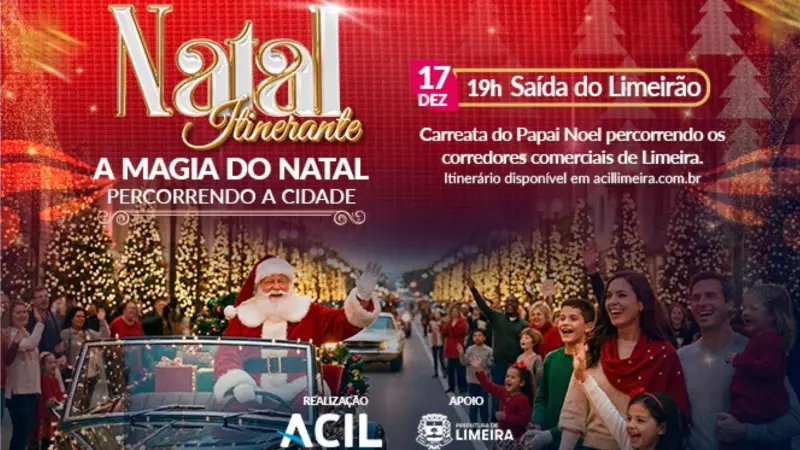 Carreata de Natal ACIL ilumina Limeira em 1ª edição itinerante no dia 17