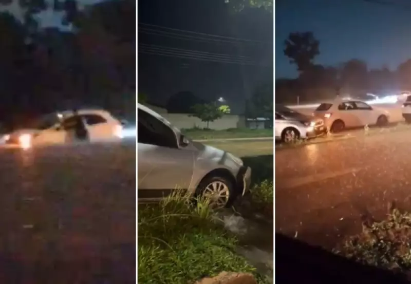 Chuva forte em Palmas: 28 mm alagam ruas e deixam motoristas ilhados