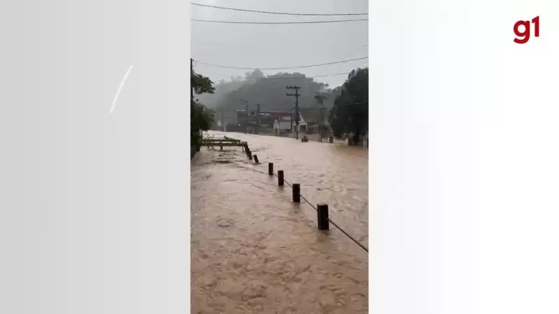Chuvas intensas alagam ruas de Santa Catarina; veja vídeos