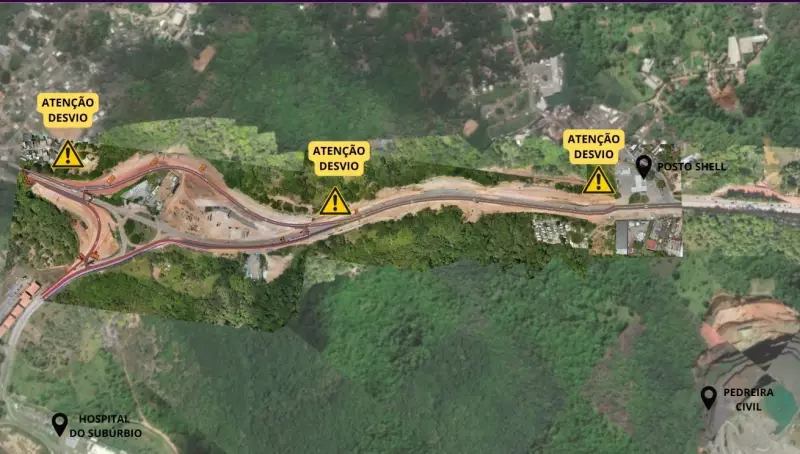 Estrada do Derba terá desvios a partir de sábado (6) por obras do VLT