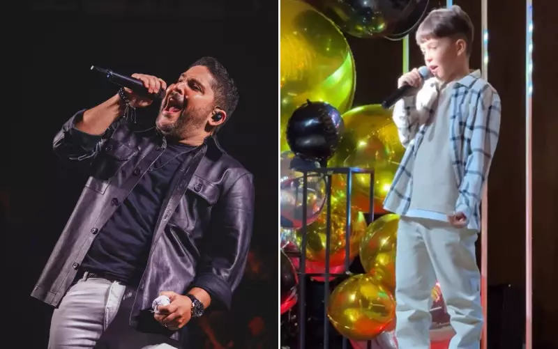 Filho de Jorge, da dupla sertaneja, encanta ao cantar 'Beautiful Things' em recital