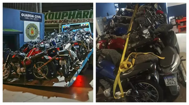 GCM apreende 300 motos irregulares em operação de Natal em Embu das Artes