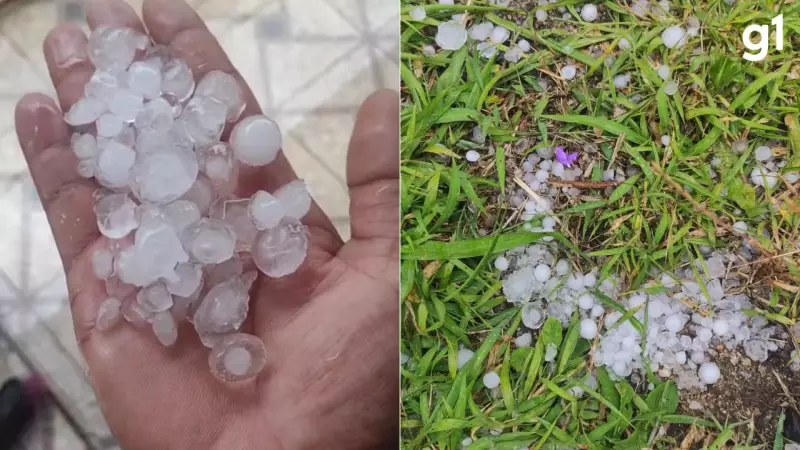 Granizo surpreende Lami em Porto Alegre após calor de 32,3°C