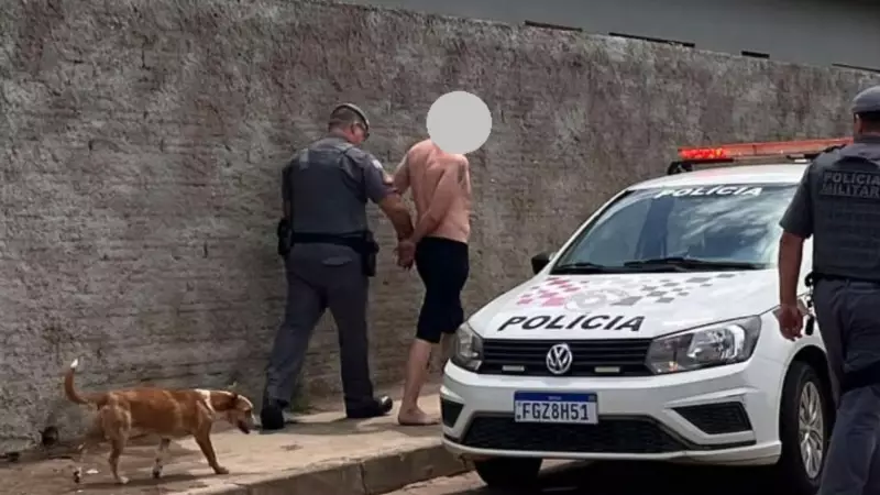 Homem preso após atacar entregadores com facão em Avaré; criança de 3 anos estava no carro