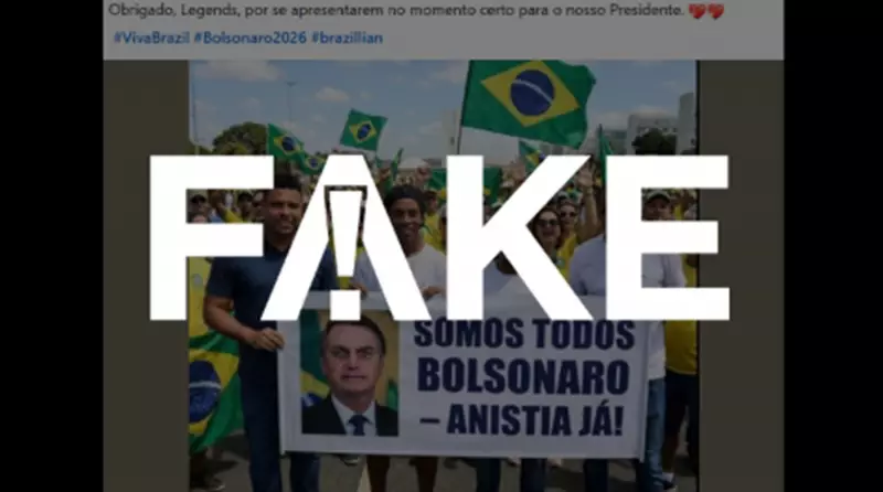 Imagem de ex-jogadores com faixa pró-Bolsonaro é falsa e gerada por IA