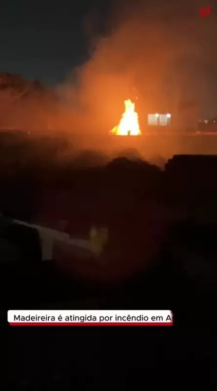 Incêndio destrói madeireira em Arapiraca; 10 bombeiros combatem chamas