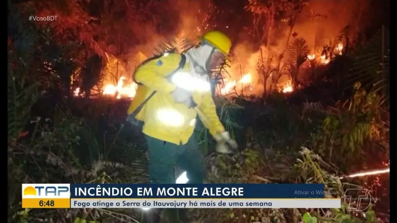 Incêndio na Serra do Itawajury: Fogo avança há mais de uma semana em Monte Alegre, PA
