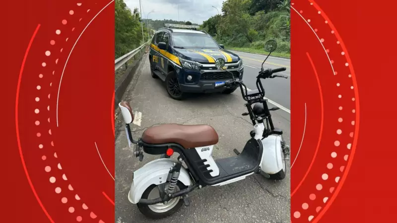 Jovem é flagrado com scooter elétrica a 73 km/h na BR-101, mais que o dobro do permitido