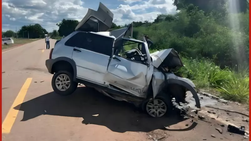 Jovem de 22 anos morre após colisão frontal e ficar preso em ferragens em MT