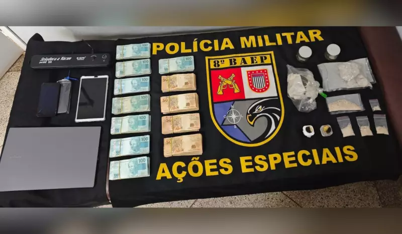 Jovem de 25 anos preso com R$ 120 mil e drogas em Presidente Prudente