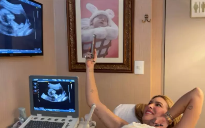 Lore Improta compartilha ultrassom do 2º filho com Leo Santana em vídeo