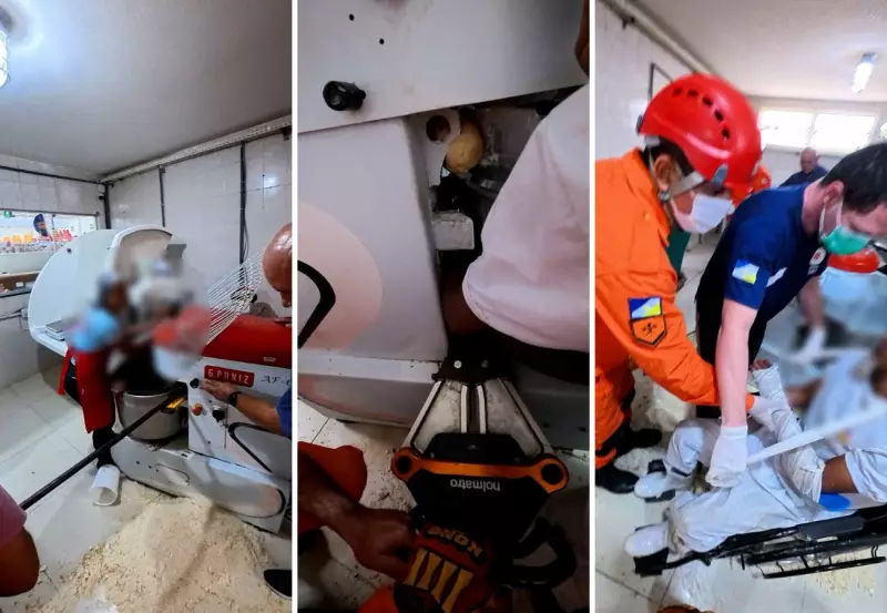 Padeiro tem braço preso em batedeira industrial em Gurupi; bombeiros fazem resgate