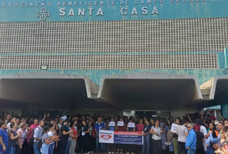 Paralisação na Santa Casa de Campo Grande: 2º dia sem 13º e Justiça dá prazo