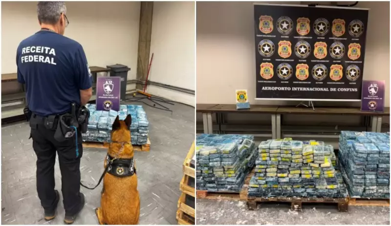 PF e Receita apreendem 1,2 tonelada de cocaína no Aeroporto de Confins