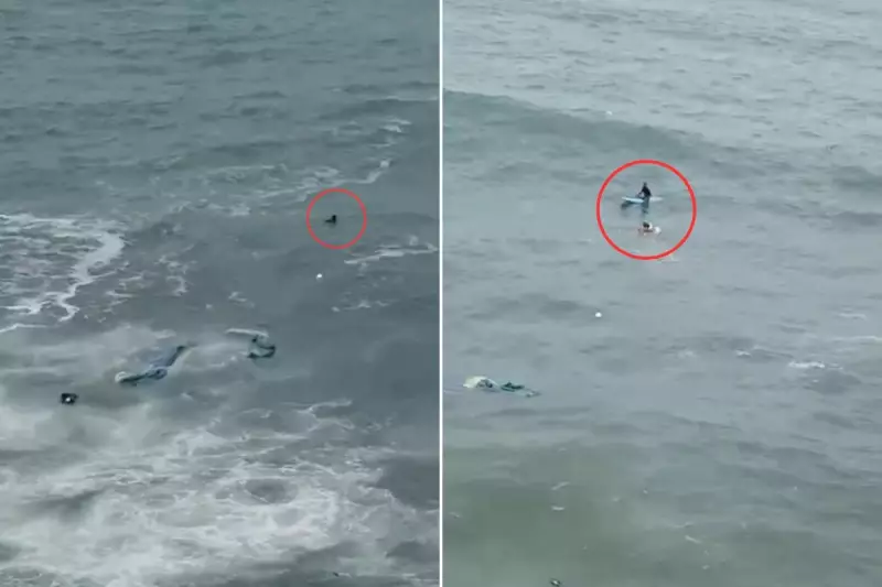 Piloto de parapente se acidenta no mar de Guarujá e é socorrido por surfistas