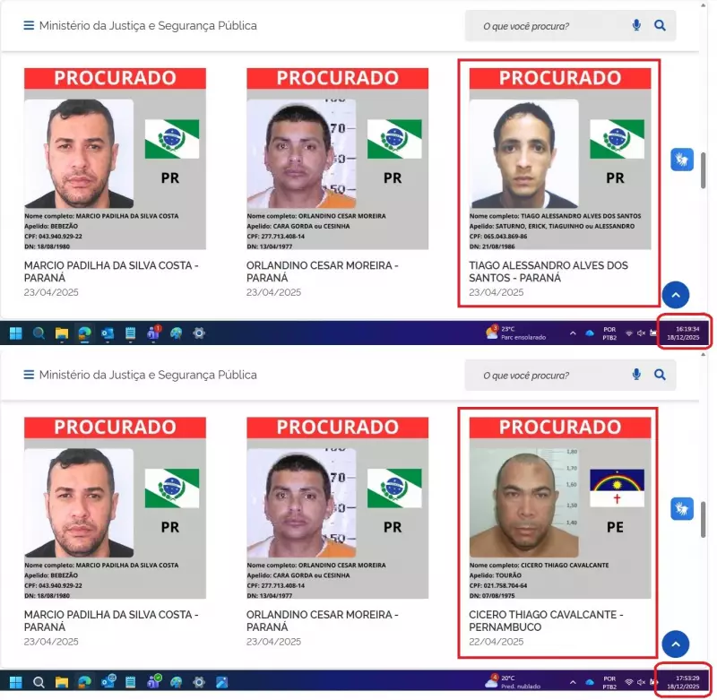 Preso no Paraná ainda constava na lista dos mais procurados do Brasil