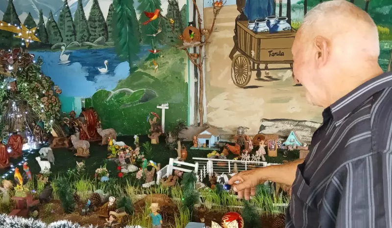 Presépio de 9 metros: tradição familiar de 40 anos ilumina Natal em Presidente Prudente