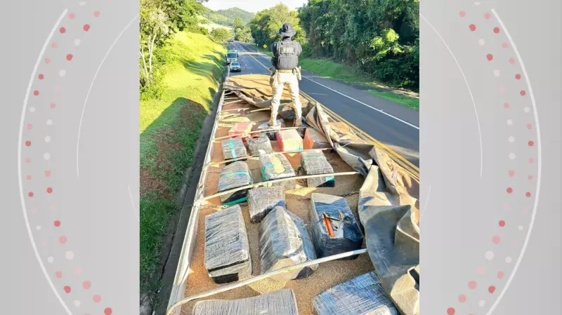 PRF apreende 1,1 tonelada de maconha em caminhão paraguaio na BR-277
