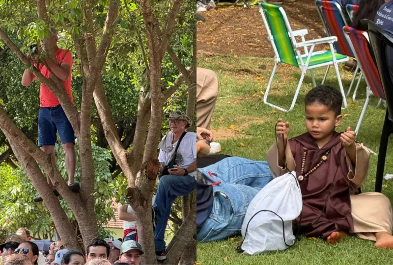 Show de Frei Gilson reúne até 50 mil fiéis em Dourados; crianças se vestem como religioso