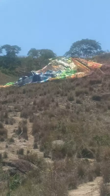 Três homens autuados após balão causar incêndio em fazenda no RJ
